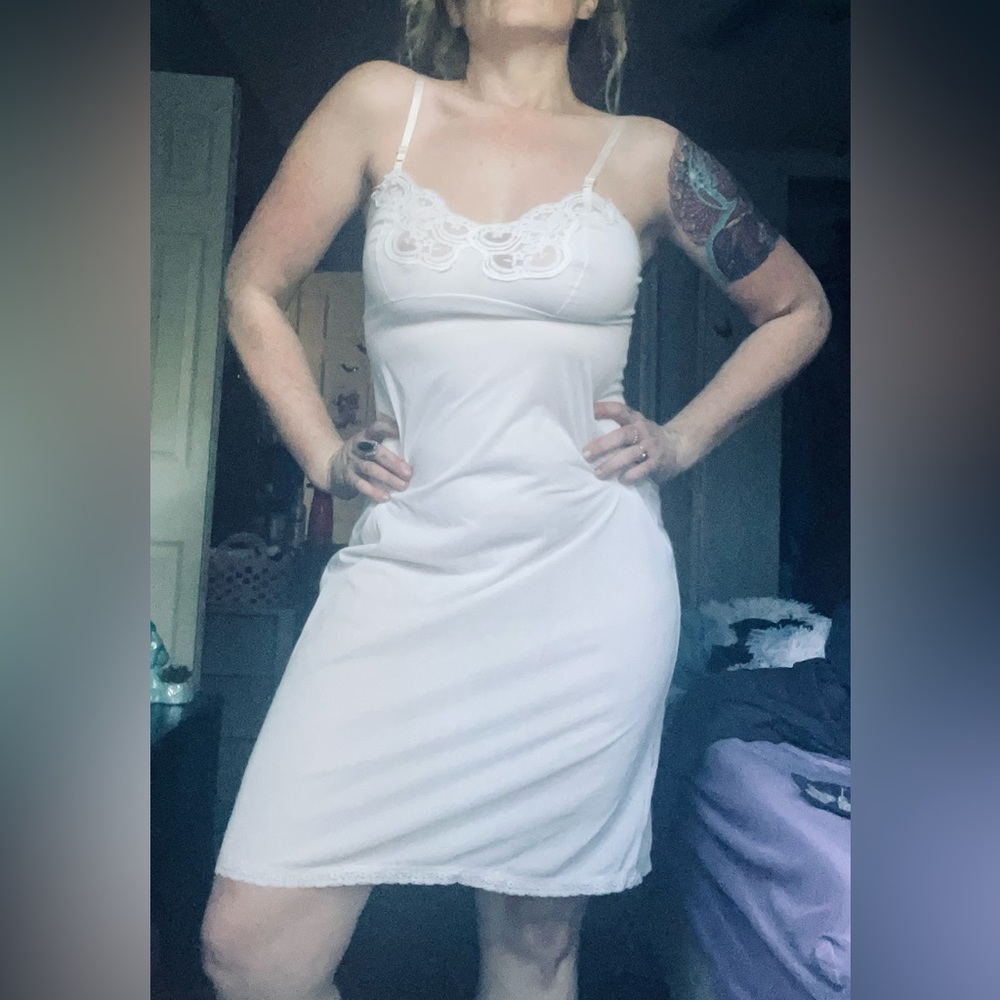 🌸VINTAGE 80’s🌸 White Slip Dress